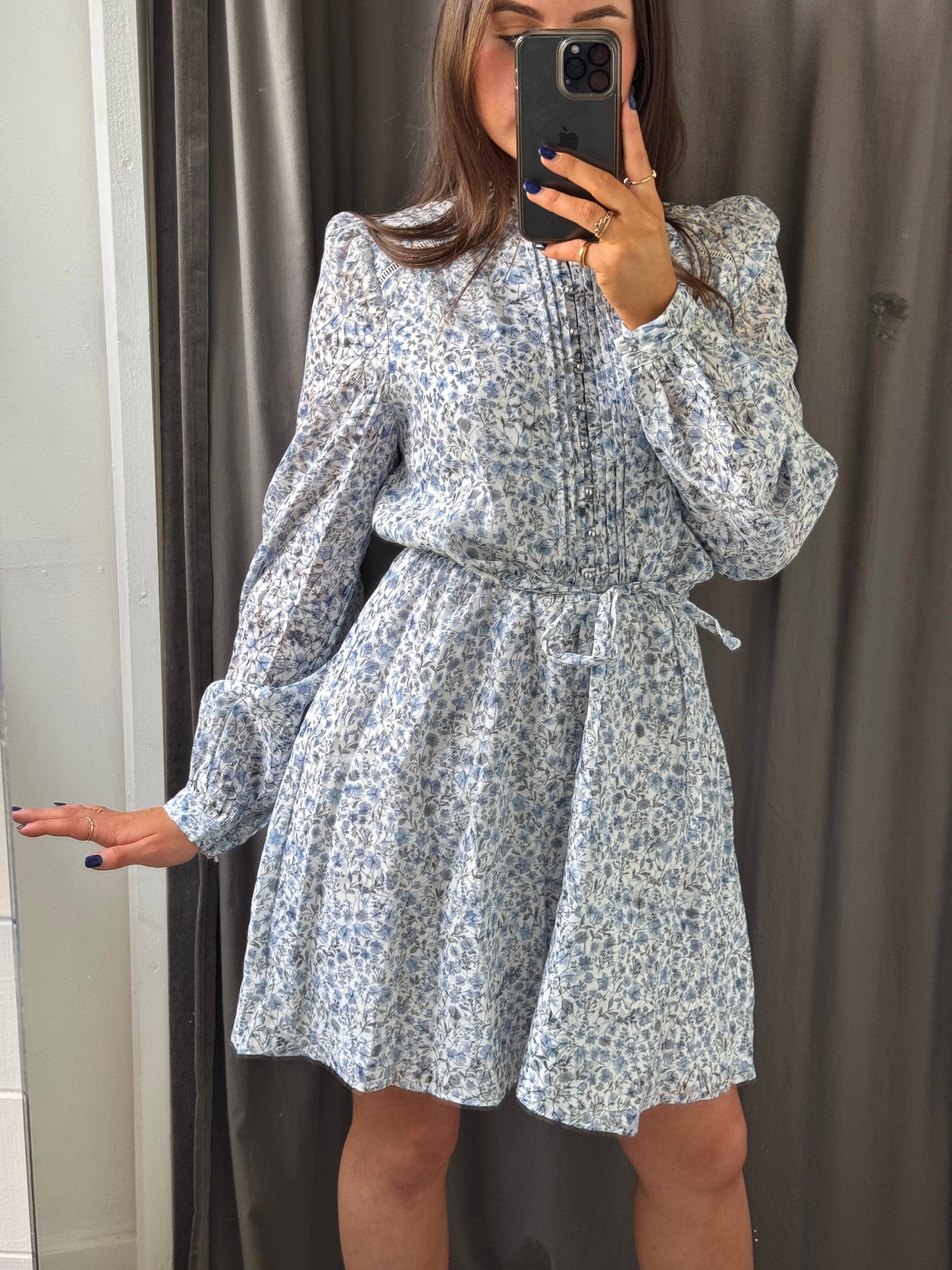 Guess Adlaide Flare Dress - Blue