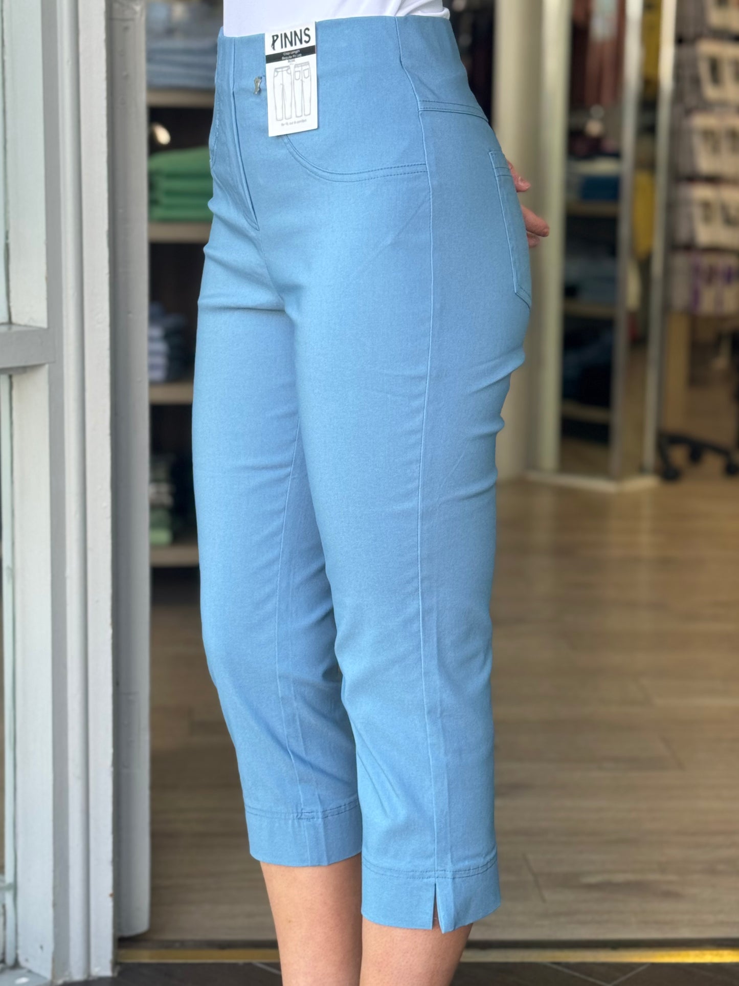 Pinns Rose Crop Length Trouser - Petrol Blue