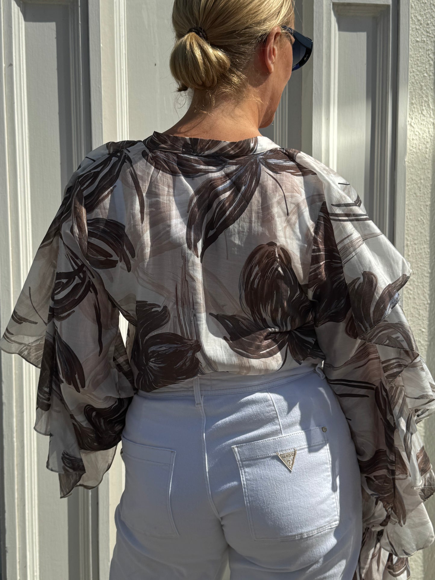 Deck Frill Blouse - Brown