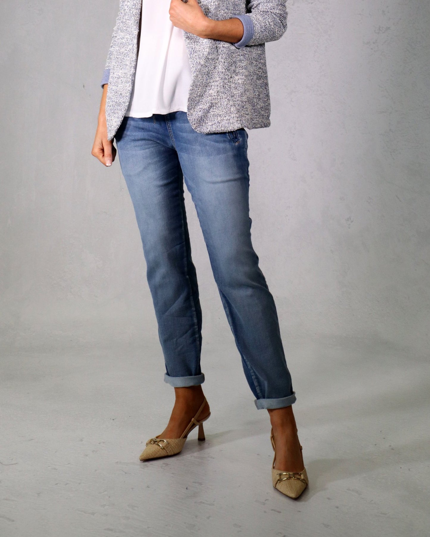 Deck Zipped Pocket Denim Joggers - Mid Wash Zipped Pocket