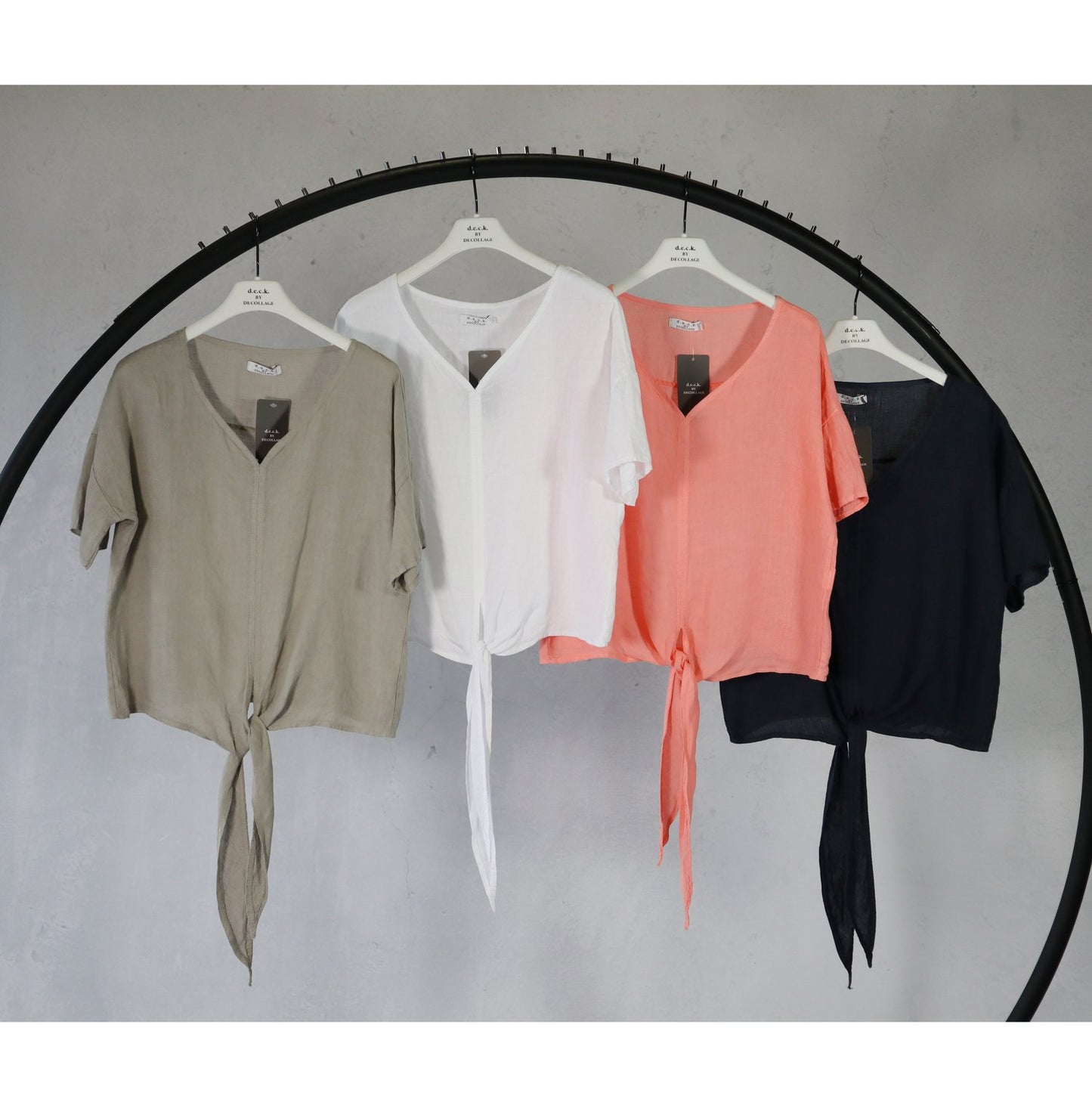 Deck Linen Tie Front Top