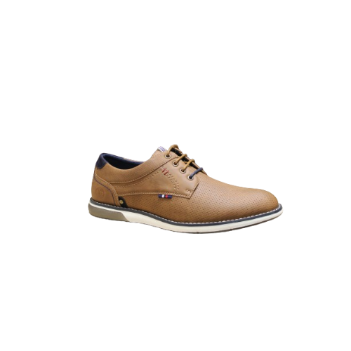 Sole Ninety78 Pepper Punched Casual Shoe - Tan