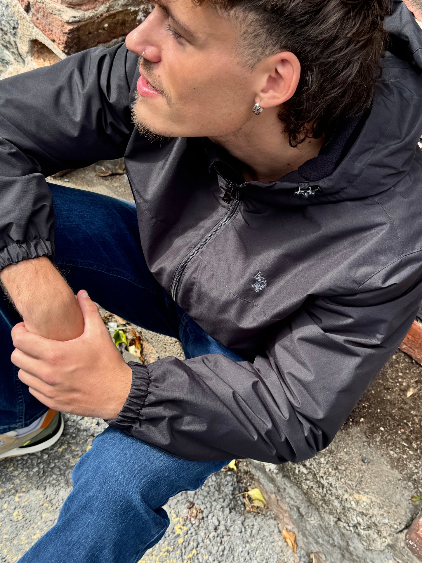 U.S. POLO ASSN. Fleece Lined Winter Rain Jacket - Black