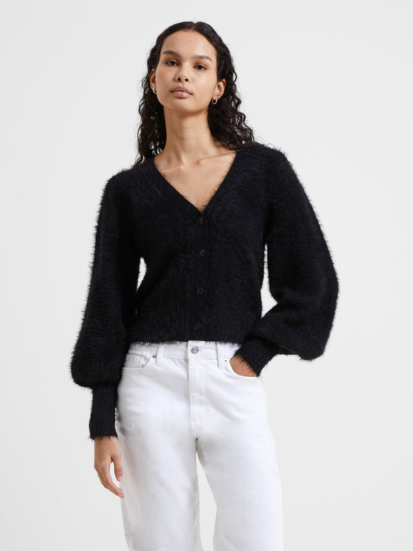 French Connection 78VNU Meena Fluffy Cardigan - Black