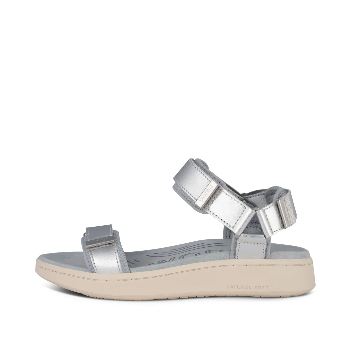 Woden Line Metallic Sandal - Silver