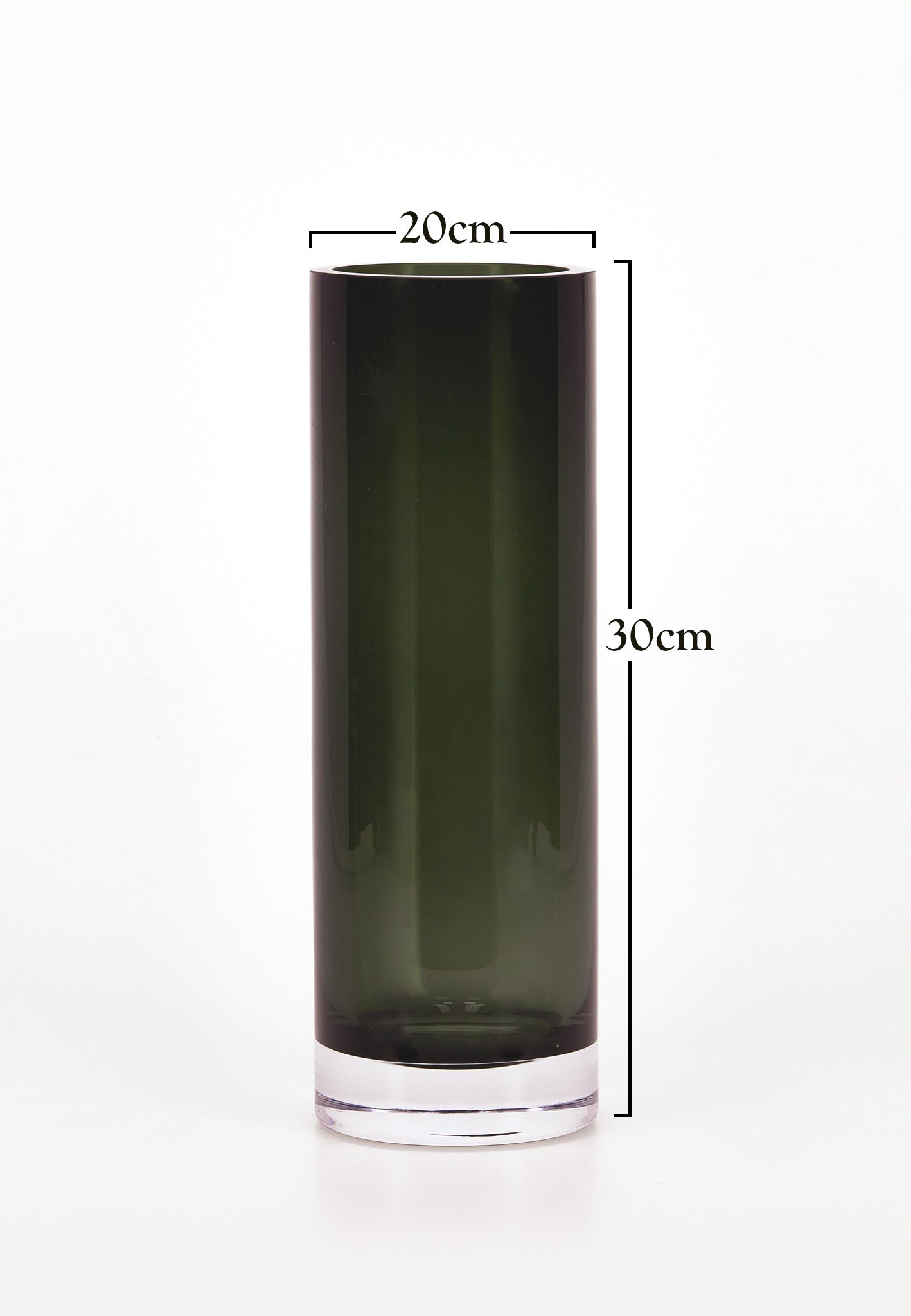 Fynch Hatton Elani Cylinder Glass Vase - Dark Grey