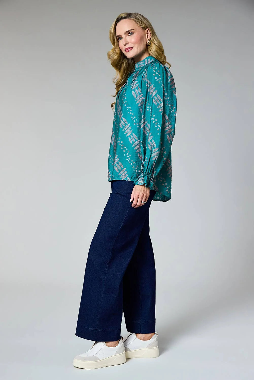 Deck Printed Blouse - Teal