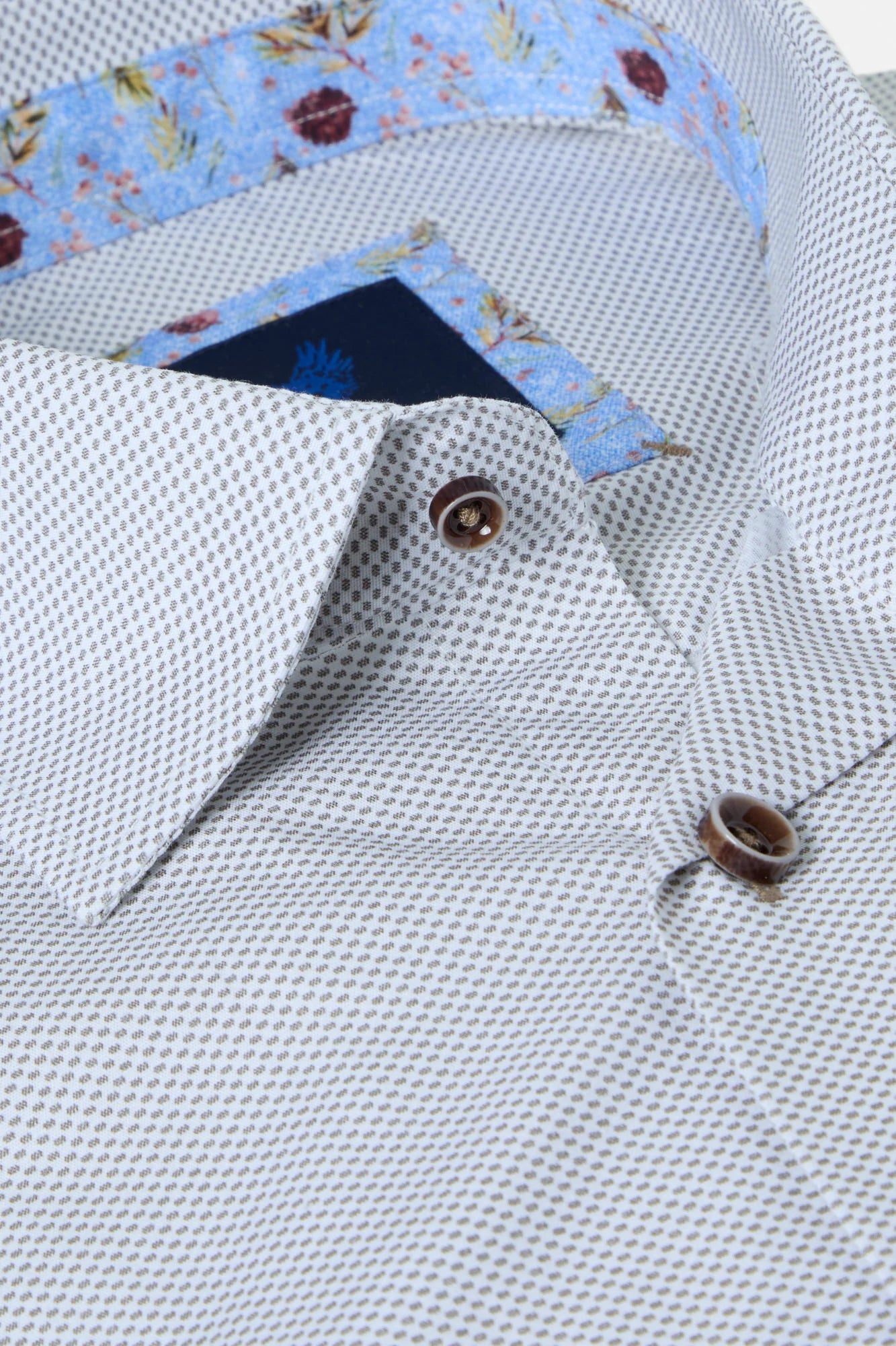 Benetti Beckham Long Sleeve Modern Fit Shirt - Coffee