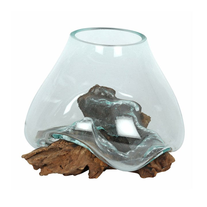 Molten Glass on Wood Stand