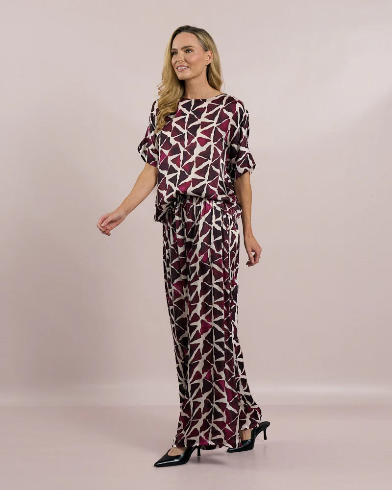 Deck Printed Top - Mulberry