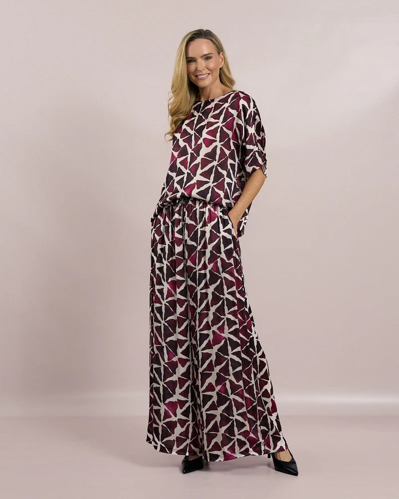Deck Printed Trousers - Mulberry