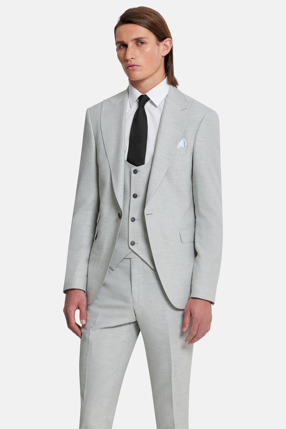 Travis 3 Piece Suit - Napoli Silver