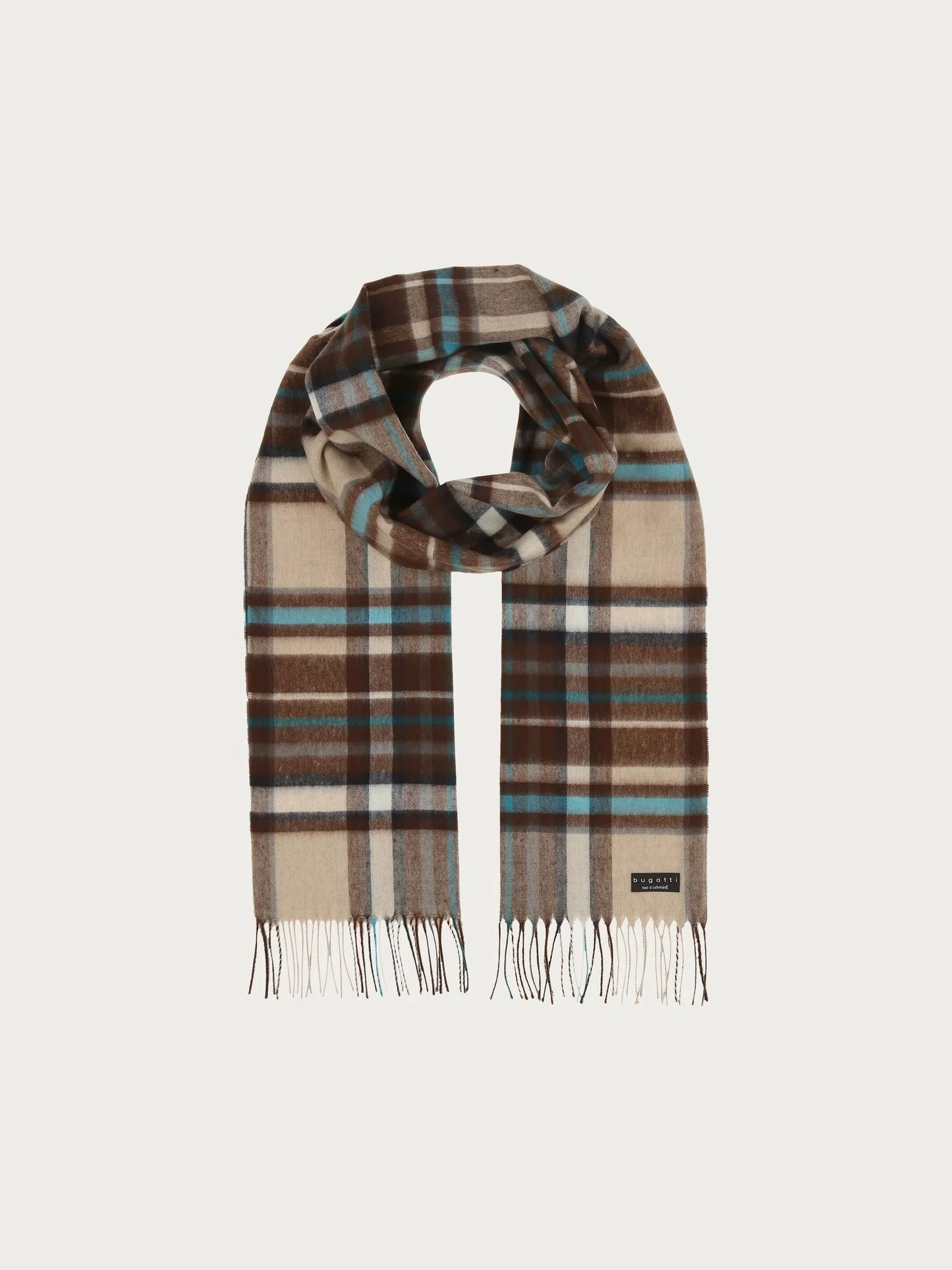 Bugatti Cashmink Check Scarf - Brown