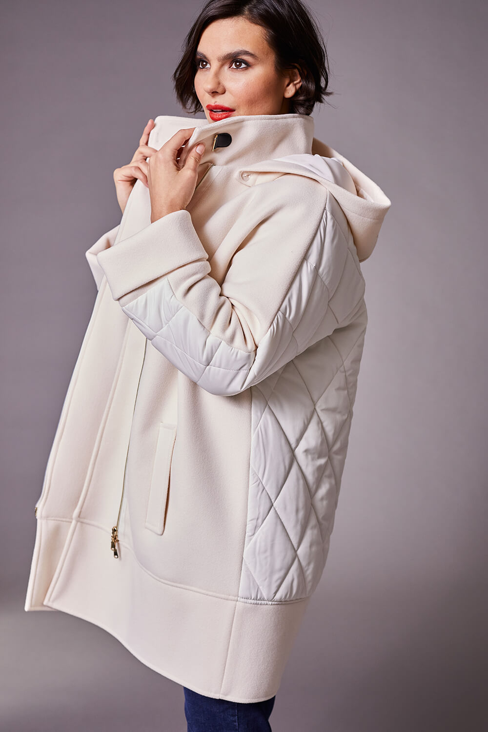 Peruzzi Off Centre Zip Coat