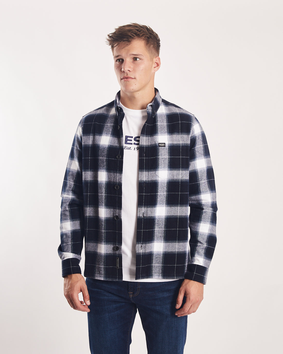 Diesel Rhyland Overshirt - Navy Check