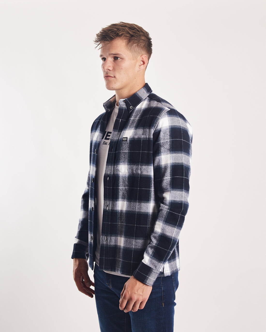 Diesel Rhyland Overshirt - Navy Check