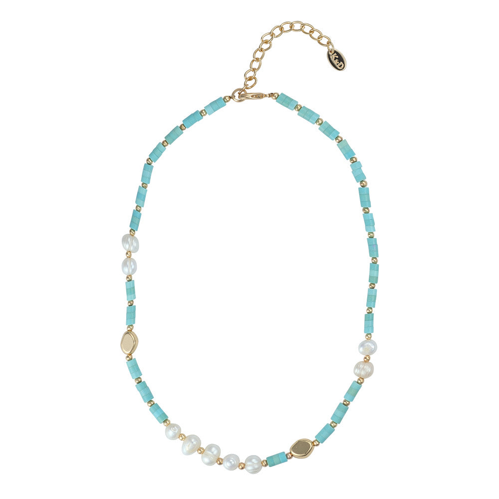 Knight & Day Turquoise & Freshwater Pearl Necklace