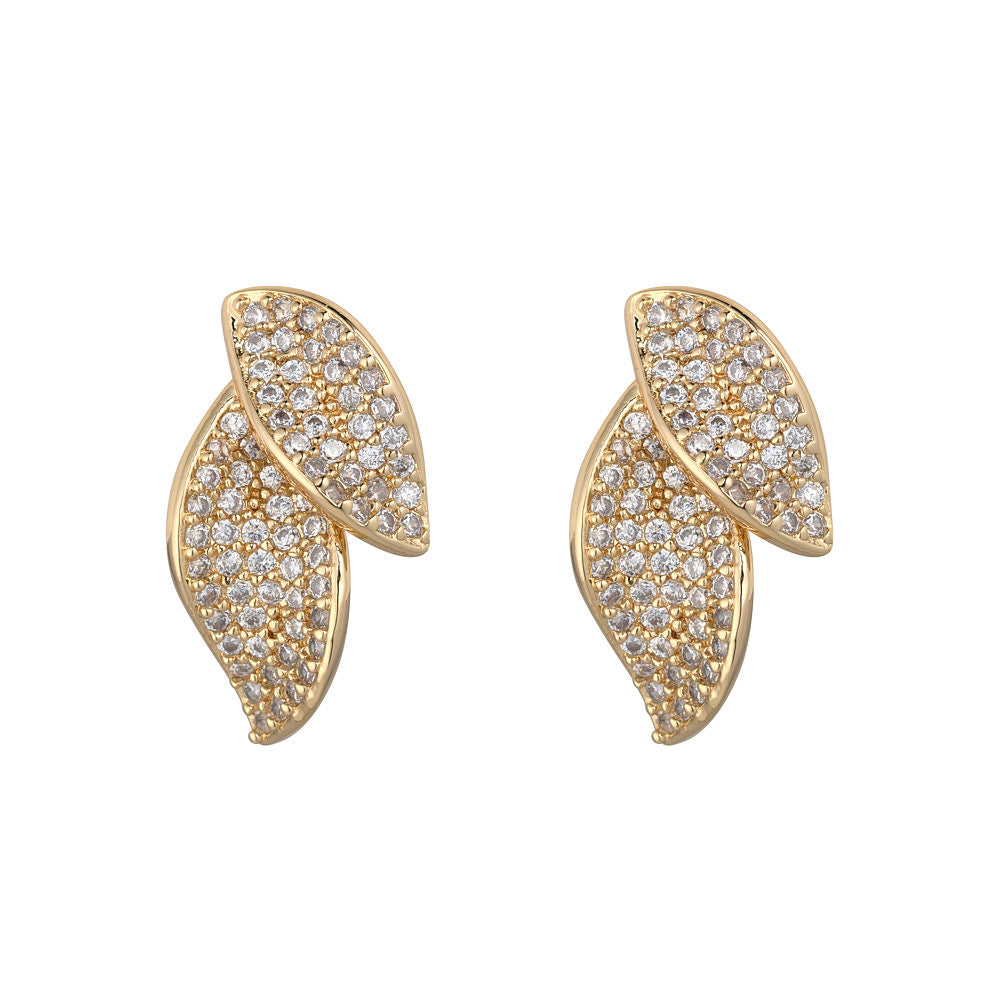 Knight & Day Gold Duo Leaf Earrings