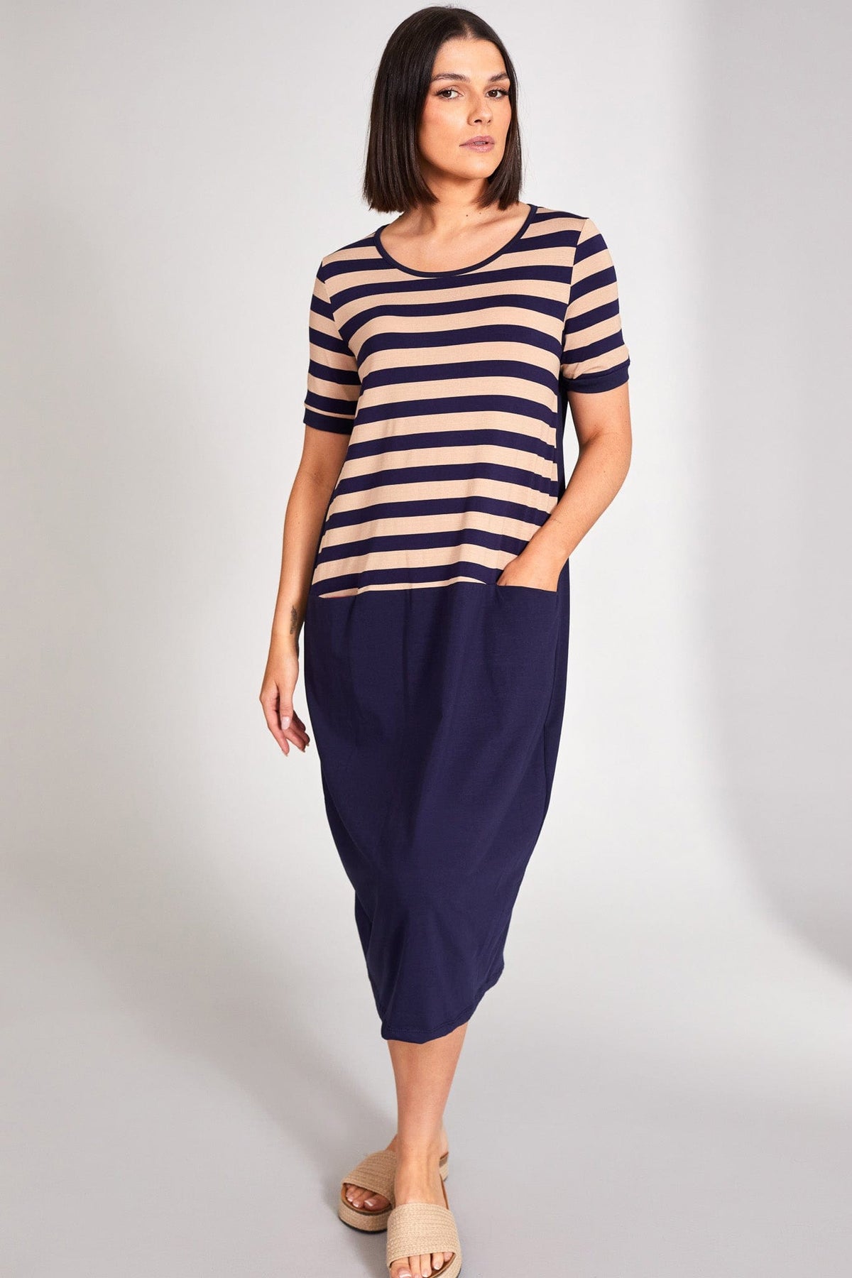 Peruzzi Stripe Dress - Contrast Pocket