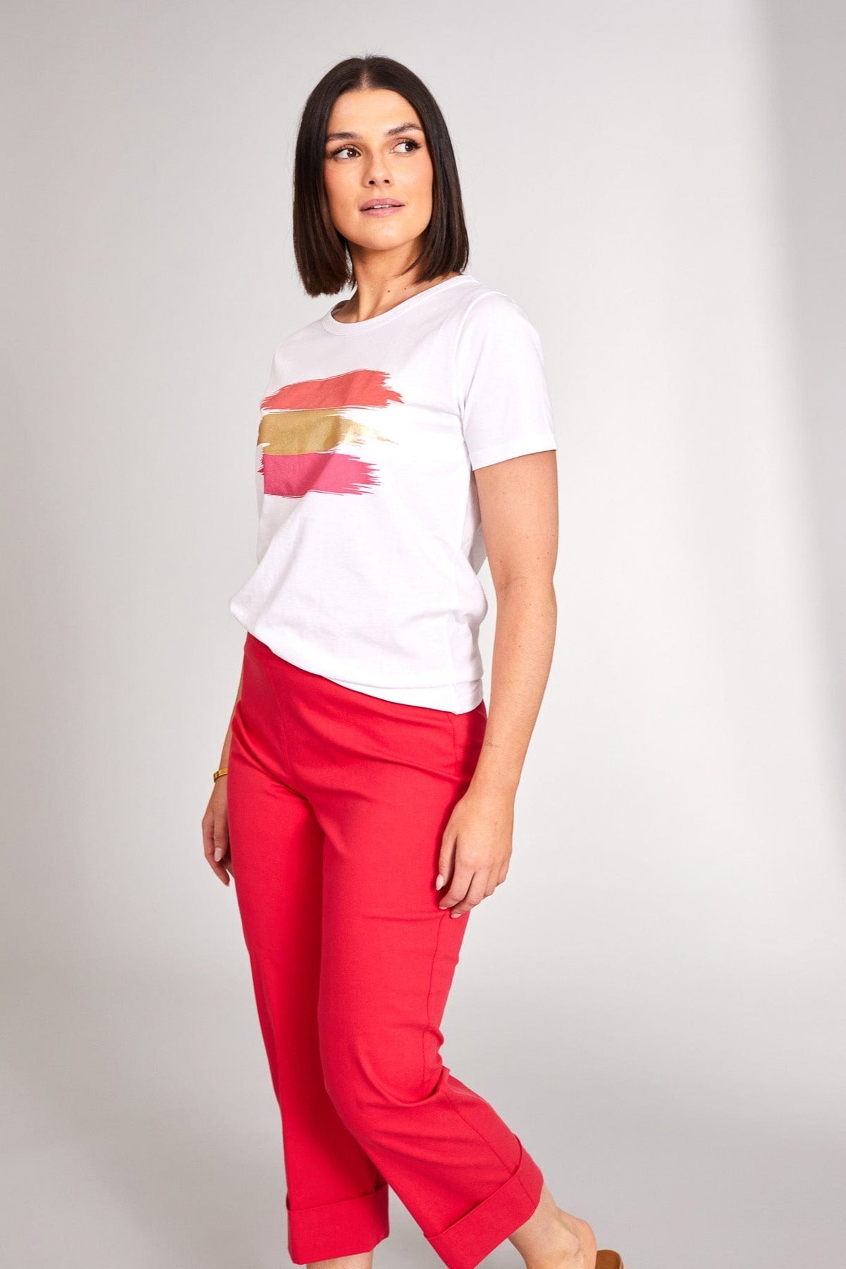 Peruzzi Metallic Print T-Shirt - Pink