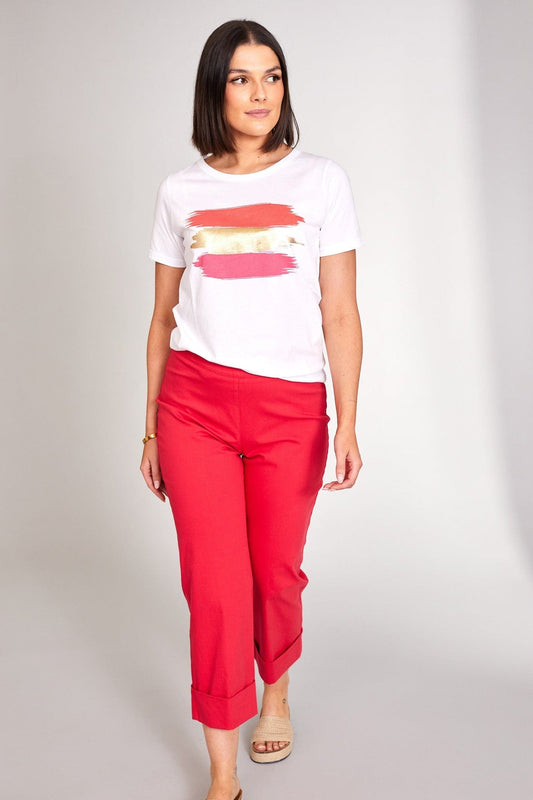 Peruzzi Metallic Print T-Shirt - Pink