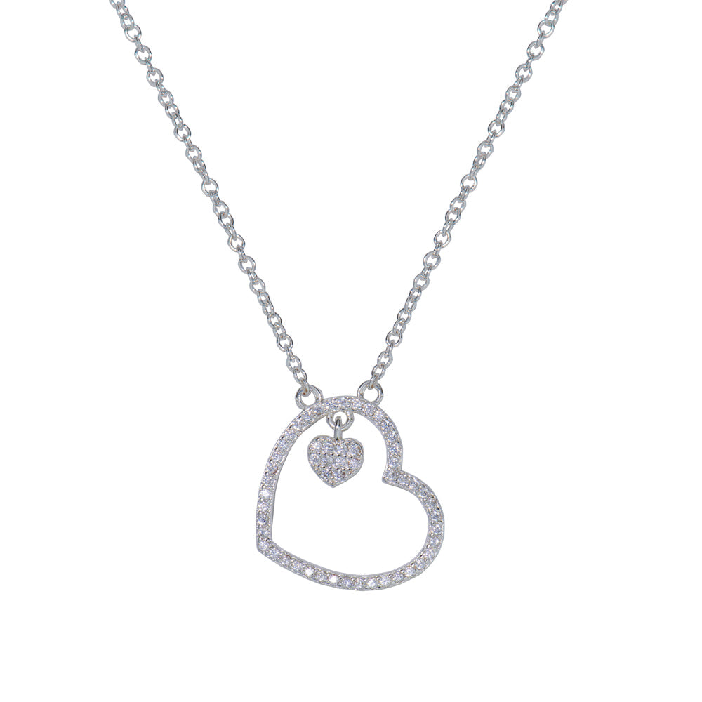 Knight & Day Emberly Silver Heart Necklace