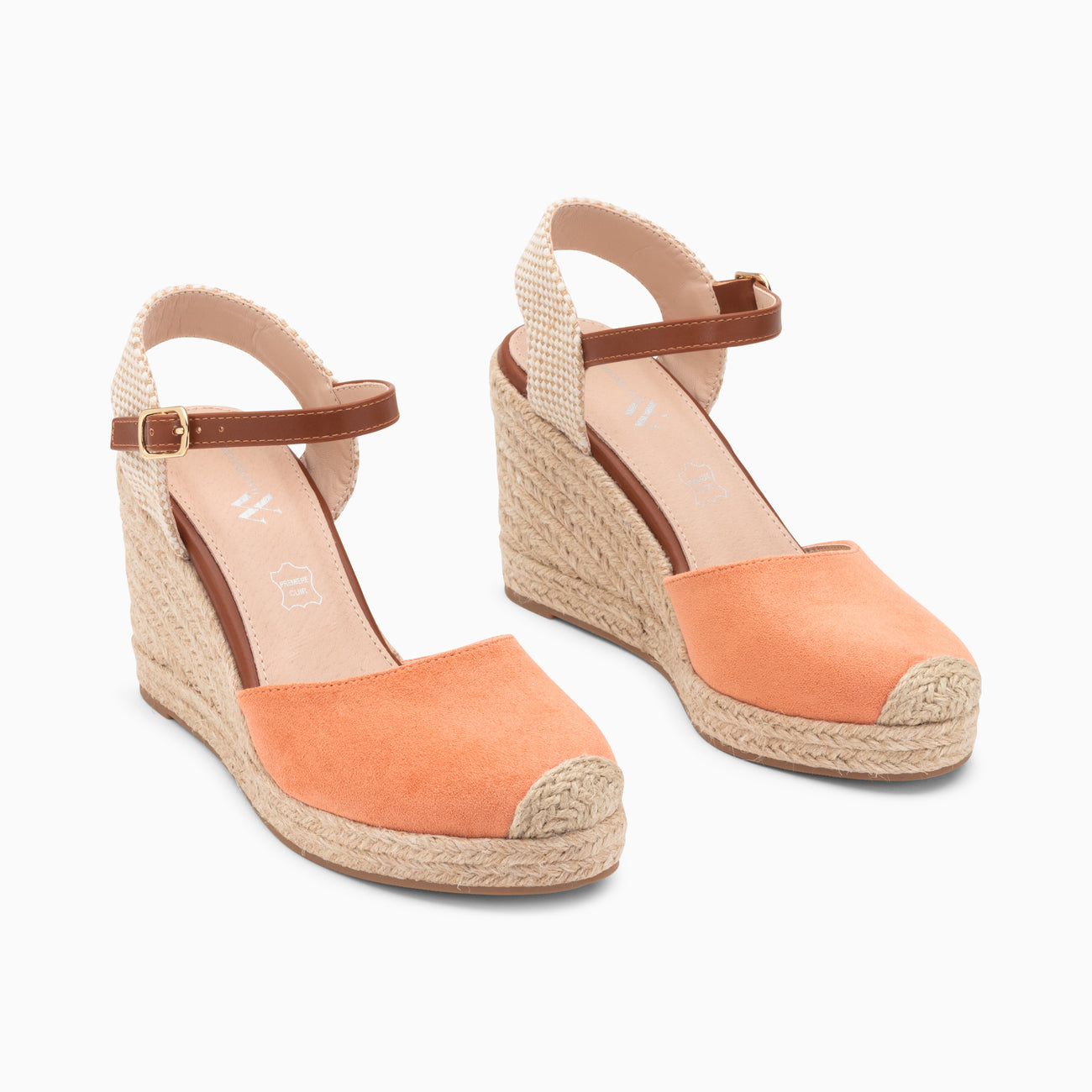 Vanessa Wu Mariana Wedge Sandals - Coral