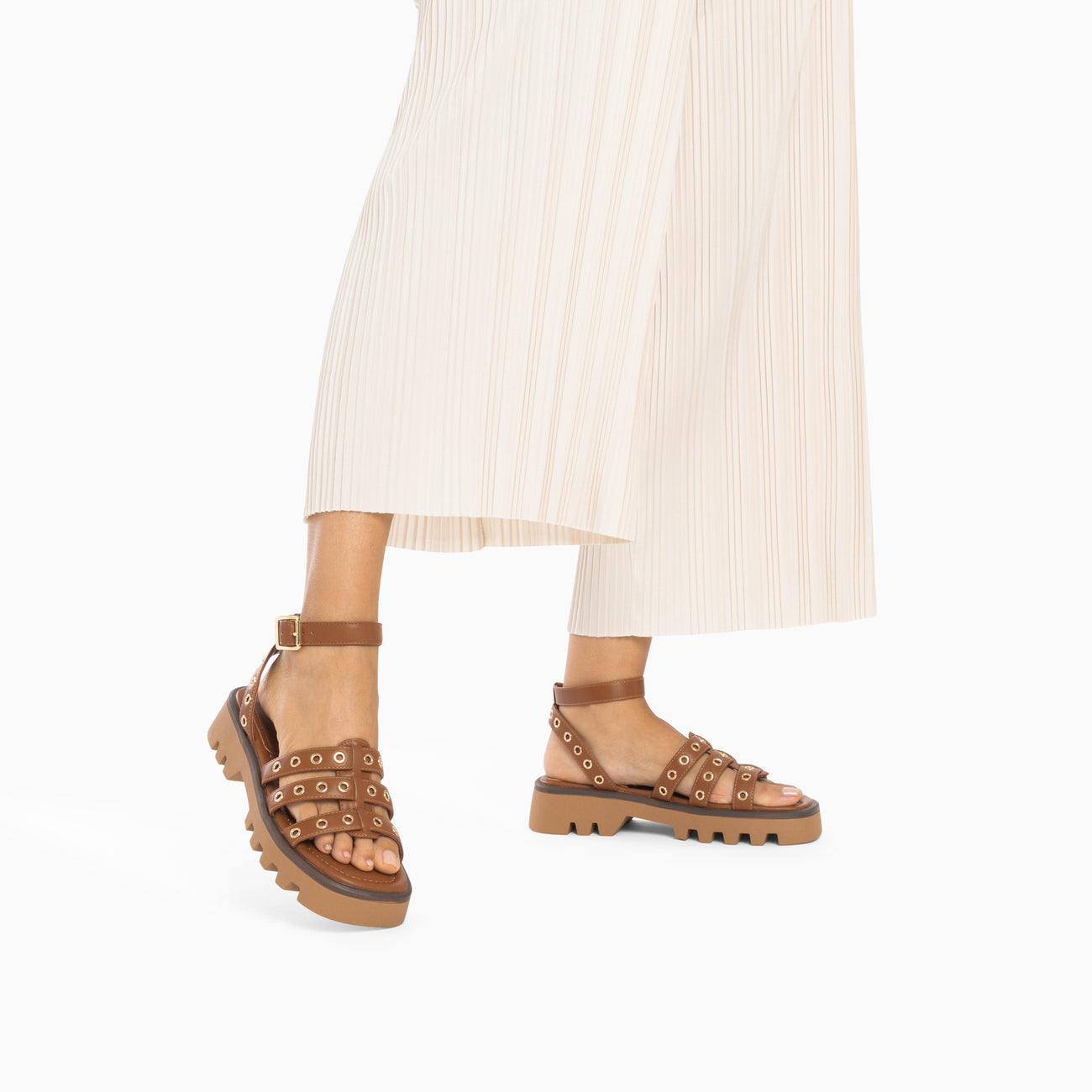 Vanessa Wu IInaya Camel Sandals - Camel