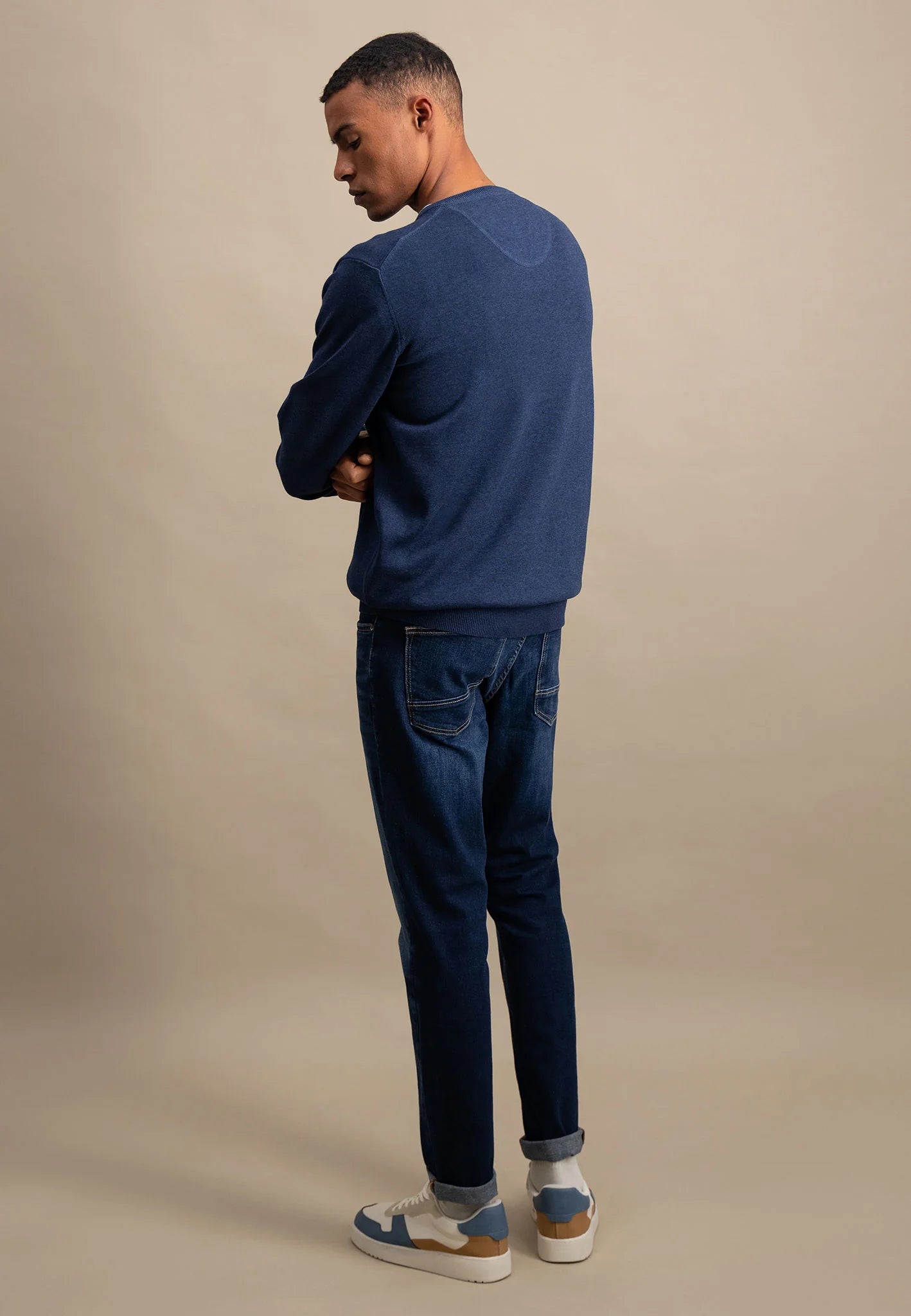 Fynch Hatton V-Neck Superfine Knit - Night
