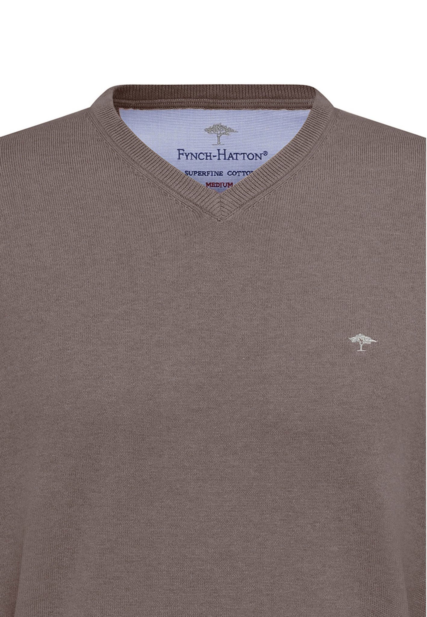 Fynch Hatton V-Neck Jumper Earth