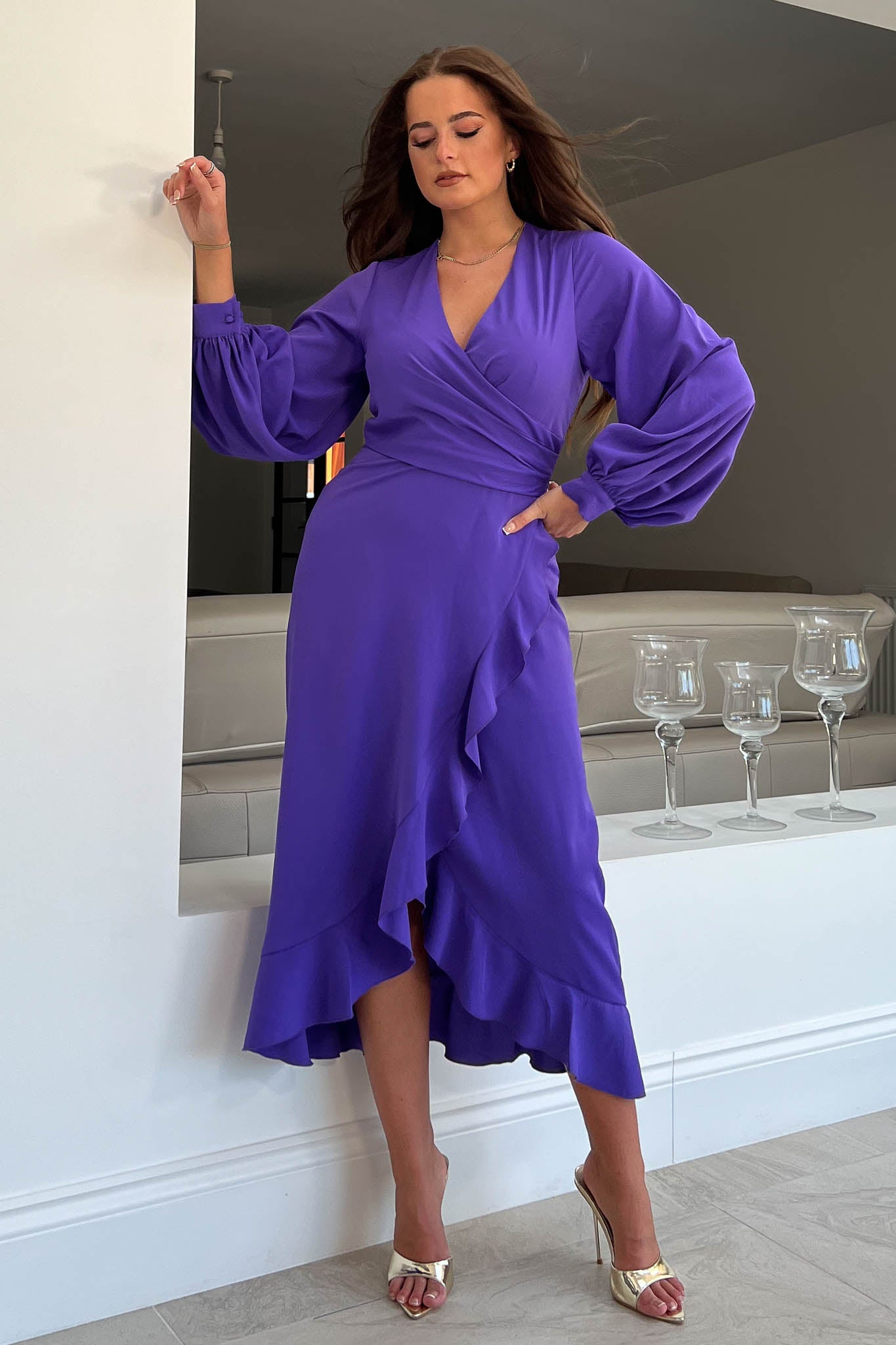 Girl in Mind Elea Wrap Dress - Violet