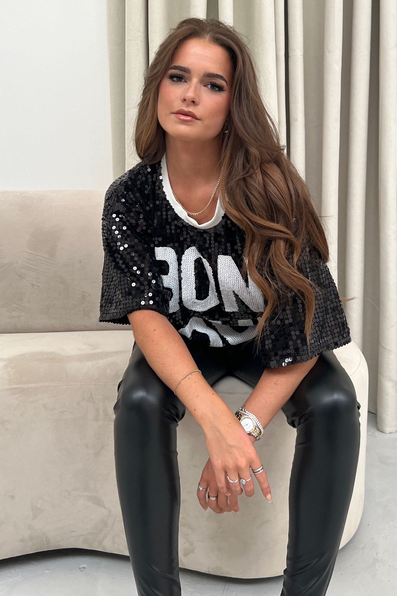 Girl In Mind Sequin Top - Bonjour