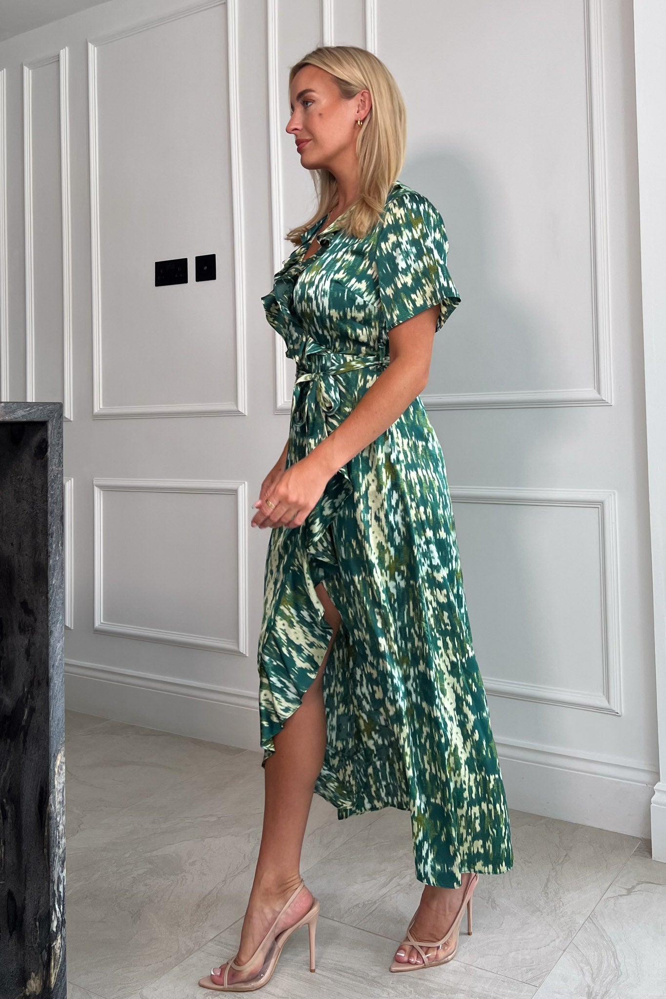 Girl In Mind Rita Frill Detail Neck Maxi Dress