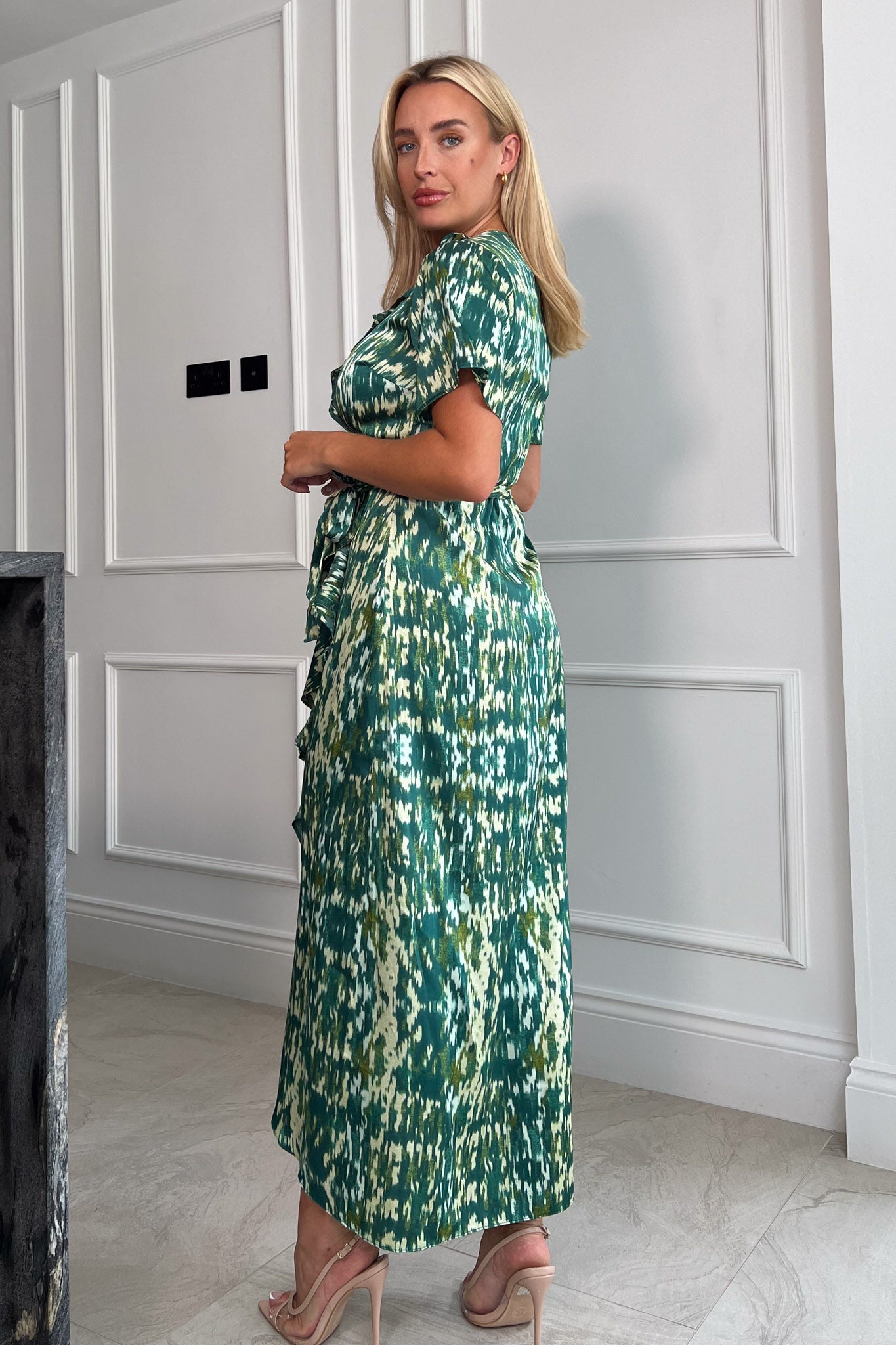 Girl In Mind Rita Frill Detail Neck Maxi Dress