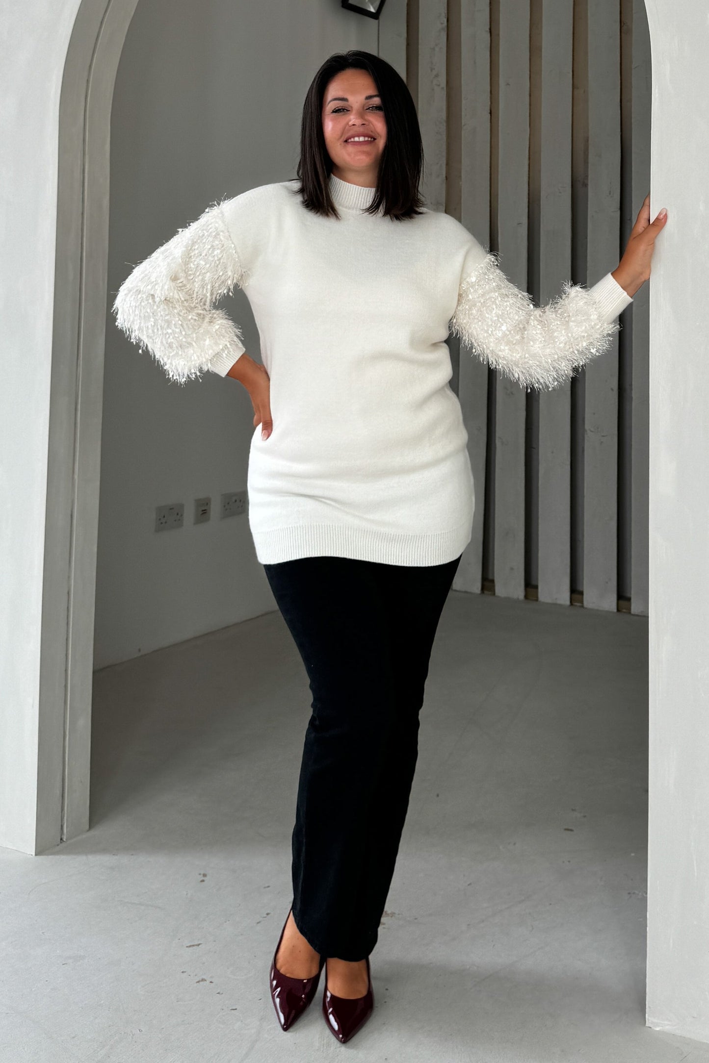 Girl In Mind Emmy Knit Dress - Cream