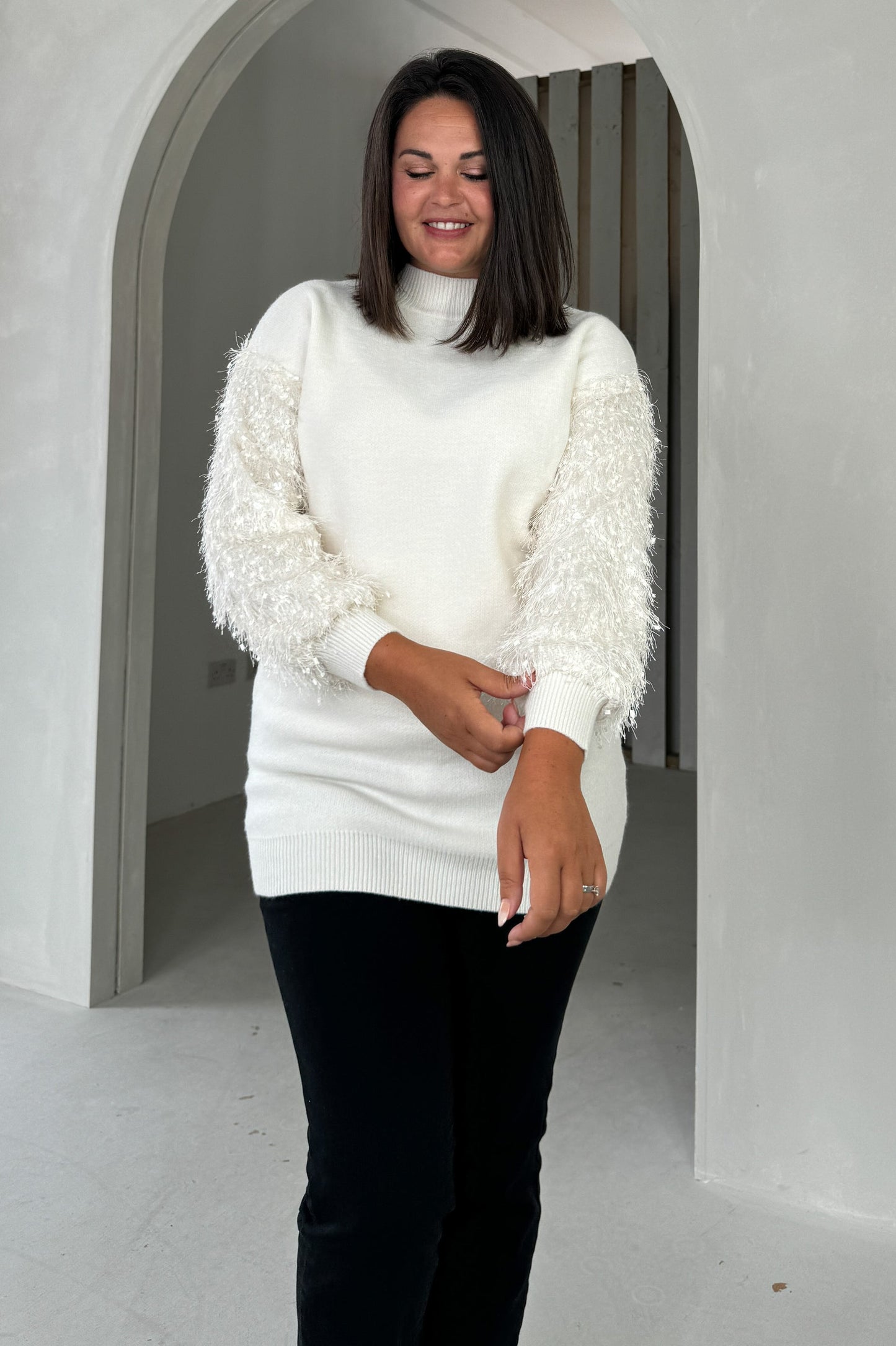 Girl In Mind Emmy Knit Dress - Cream