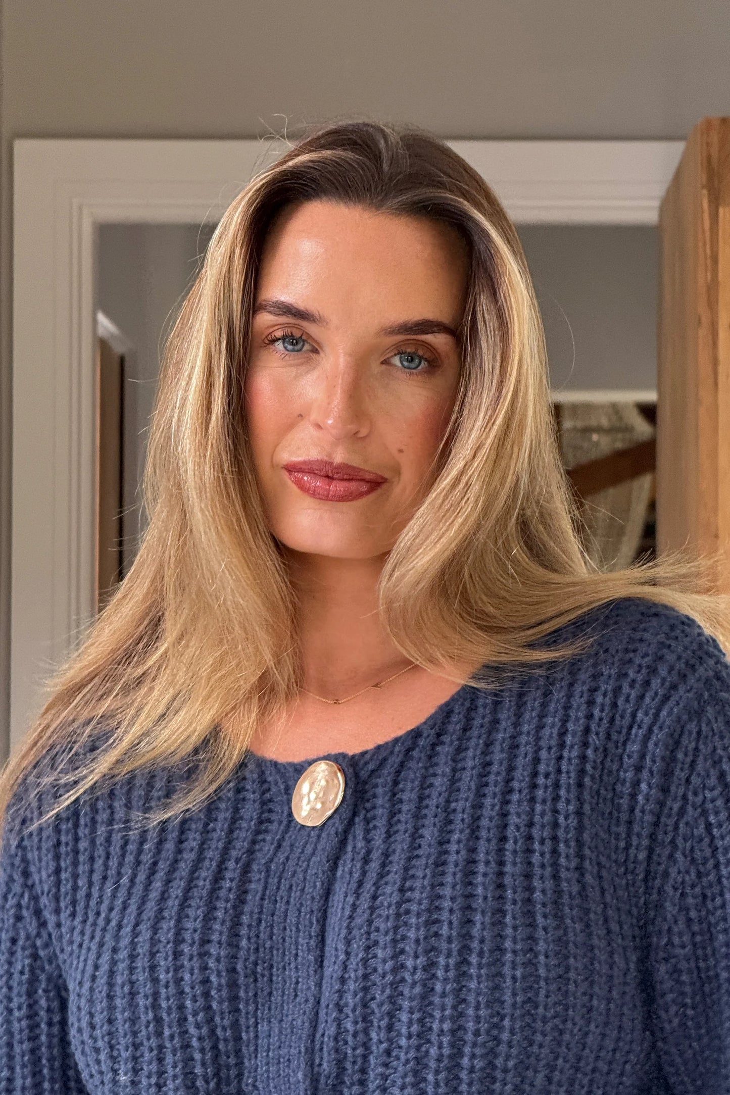 Girl In Mind Kelbie Chunky Knit Cardigan - Navy