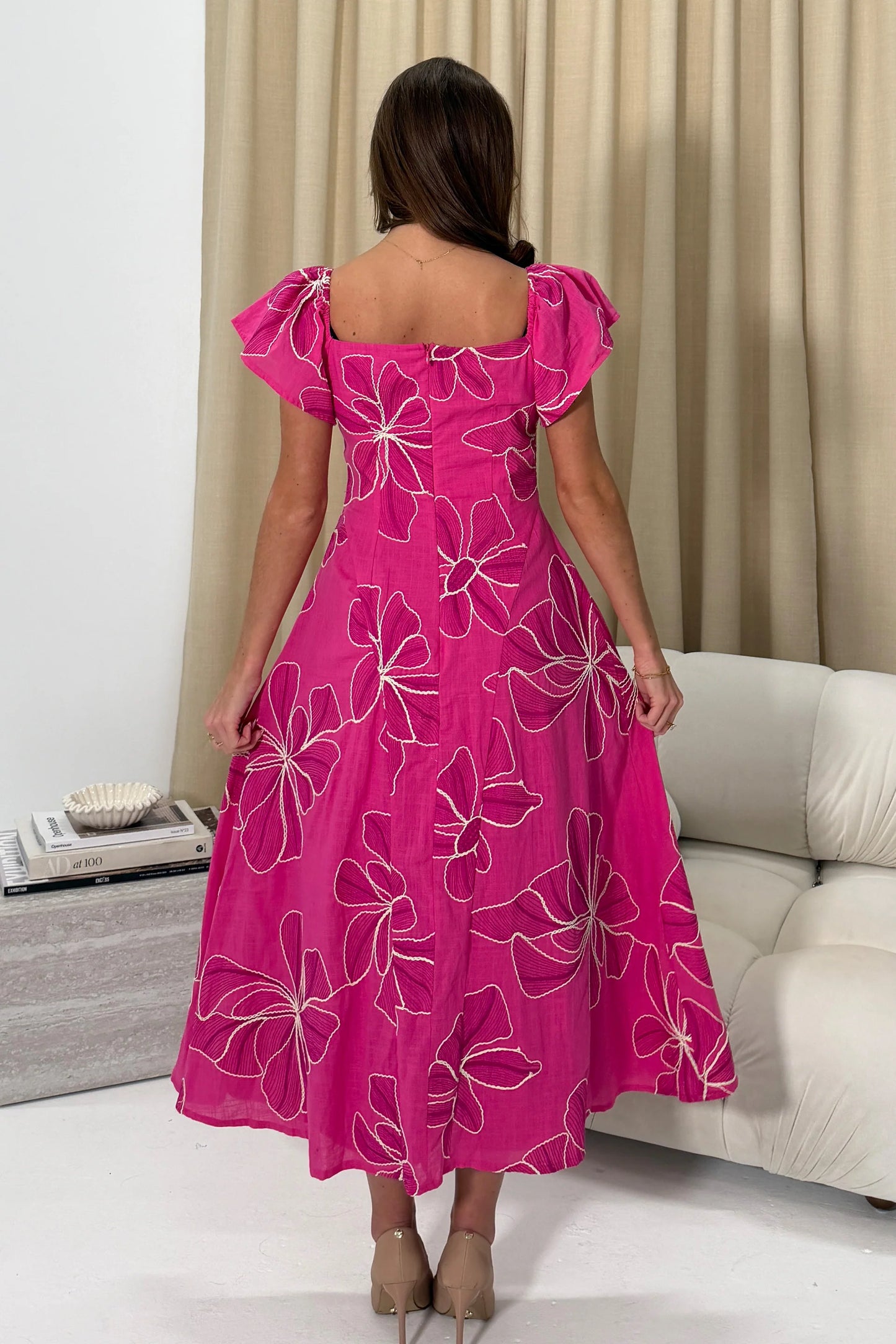 Girl in Mind Orla Broderie Maxi Dress - Pink