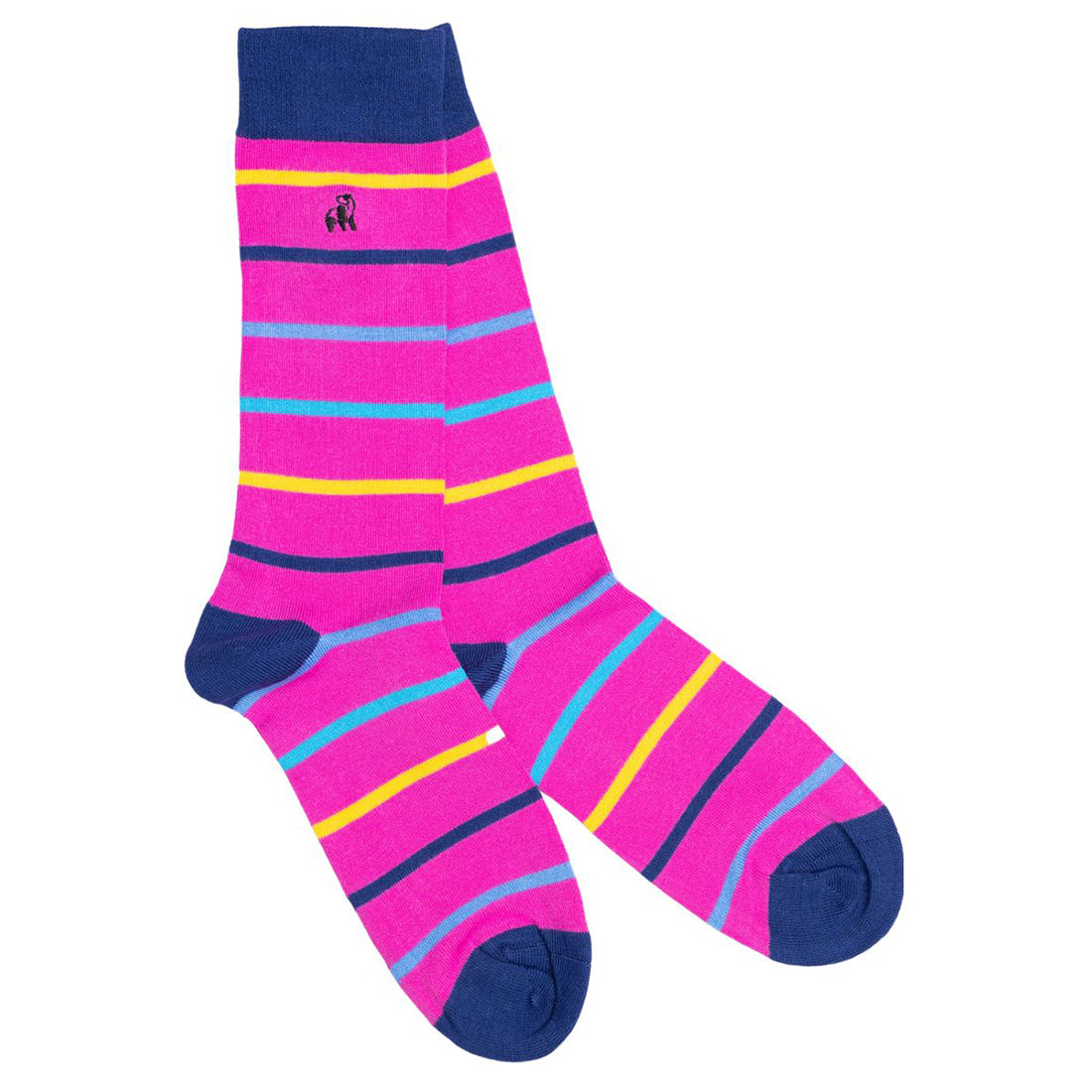 Swole Panda Bamboo Socks - Pink Multi Stripe