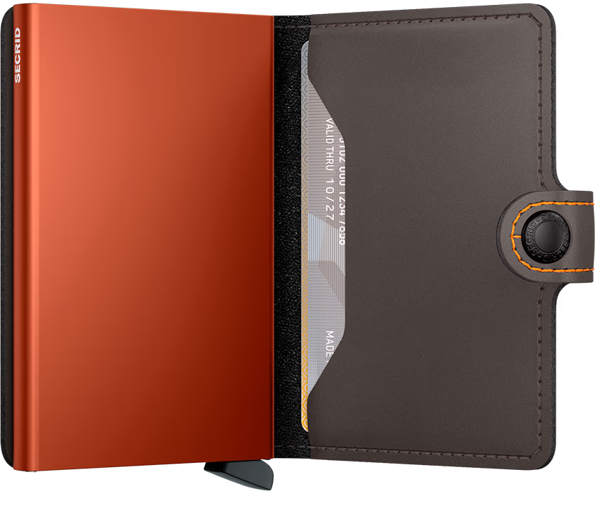 Secrid Miniwallet - Matte Truffle/Orange