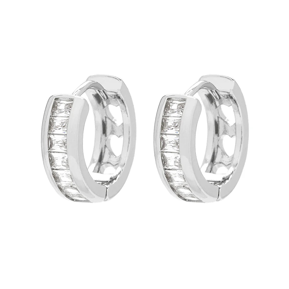 Knight & Day Izabella Small Rhodium Hoops