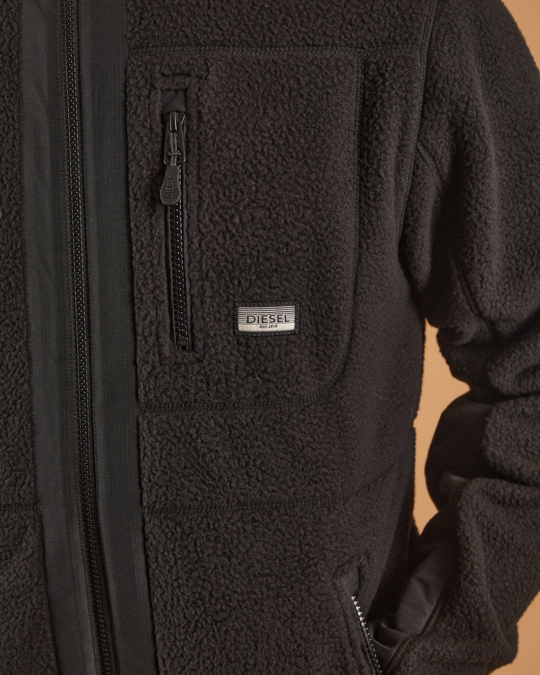 Diesel Tucker Fleece Jacket - Black Dust