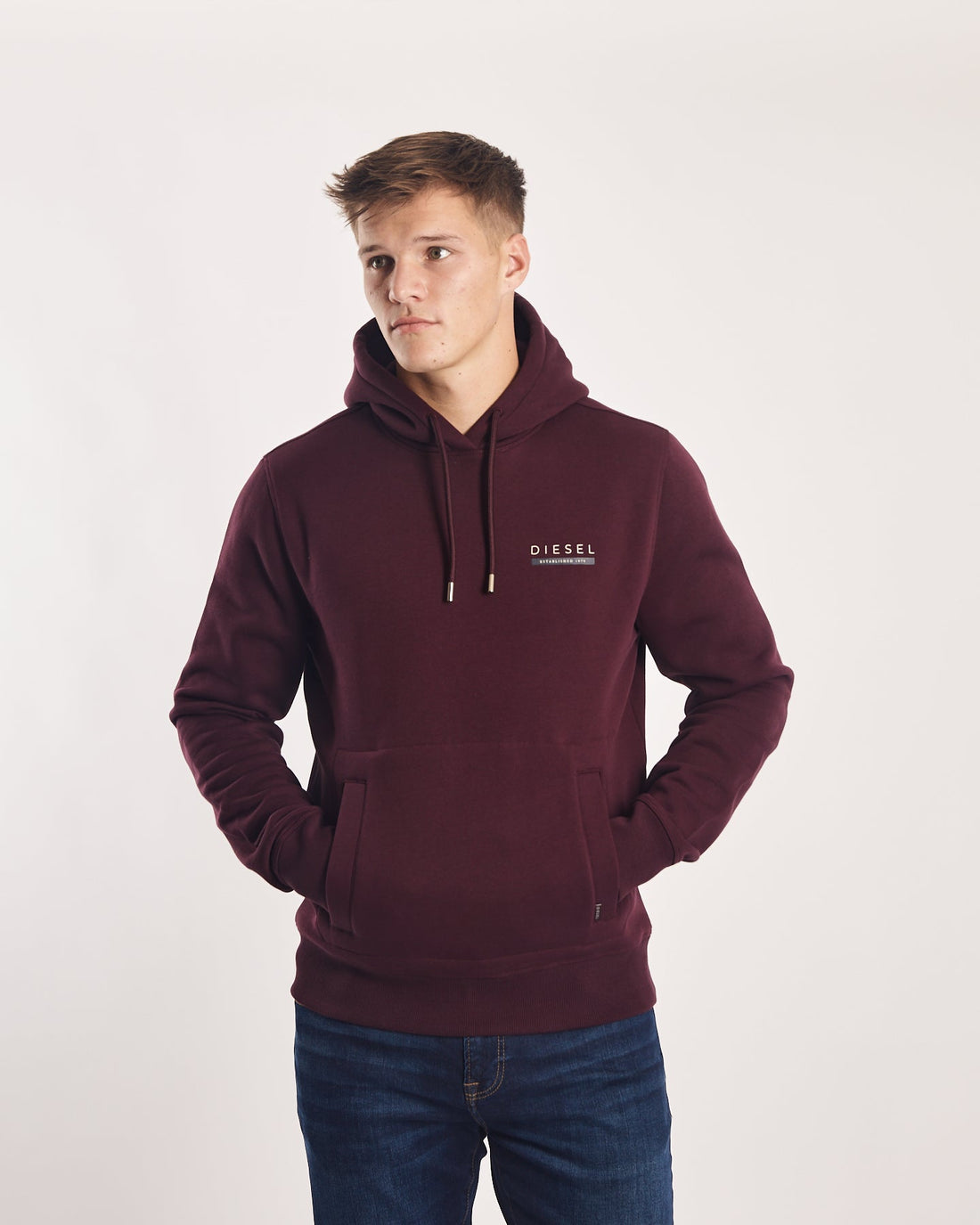 Diesel Uzay Hoodie - Navy/Wine