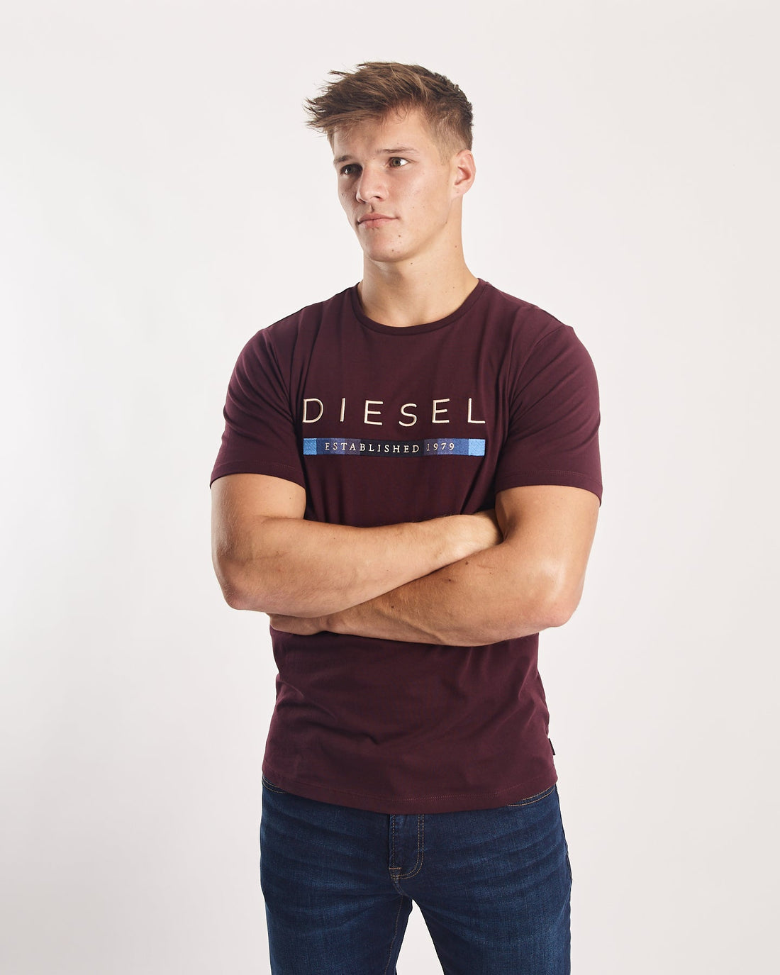 Diesel Uziel T-Shirt - Teal/Wine/Navy