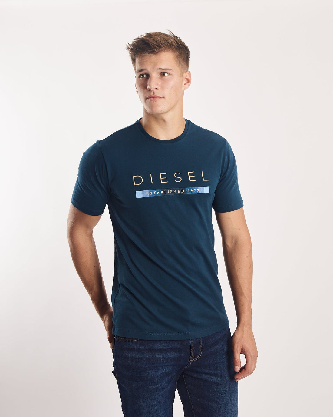 Diesel Uziel T-Shirt - Teal/Wine/Navy
