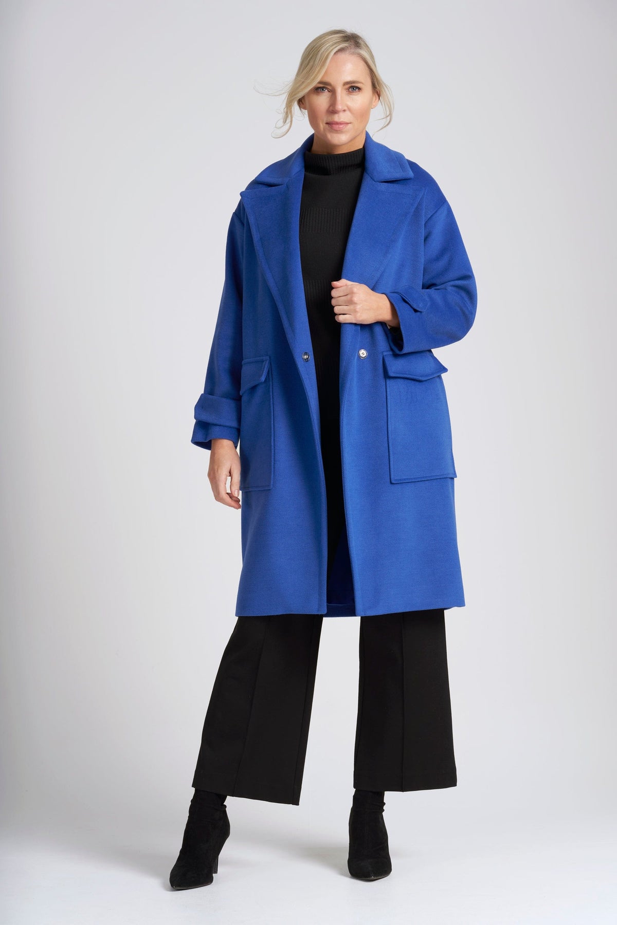 Peruzzi Double Pocket Coat - Royal Blue