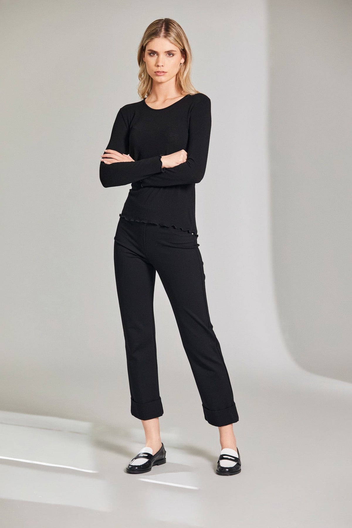 Peruzzi Merino Basic Top - Black