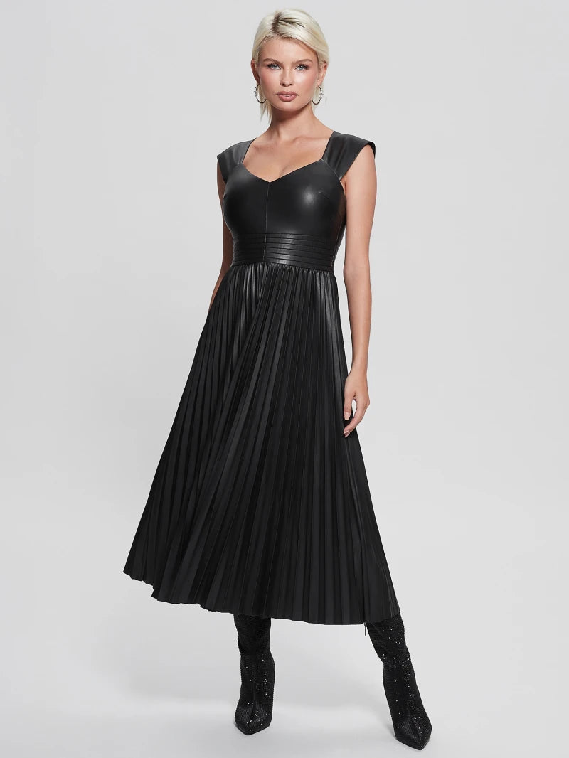 Guess Teri Leather Dress - Black