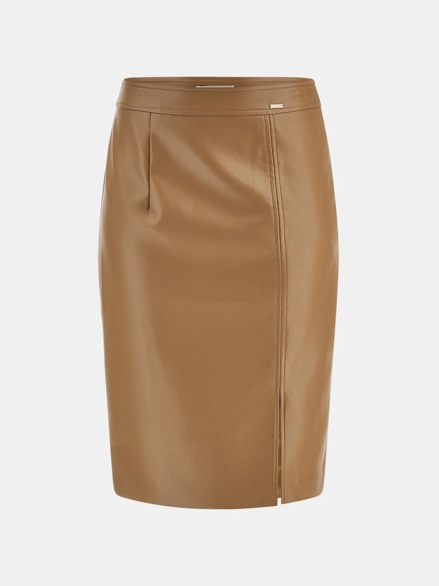 Guess Giorgia Faux Leather Midi Skirt - Brown
