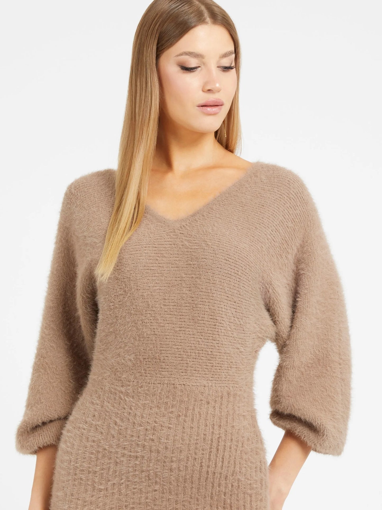 Guess Dolman Adeline Fuzzy Sweater Dress